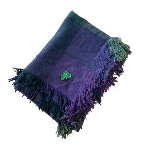 Irish Purple/Blue & Green Fringe Park Blanket☘️